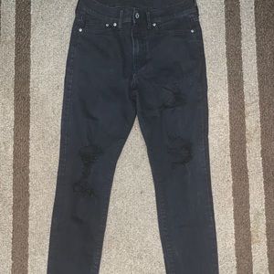 H&M Black Distressed Denim